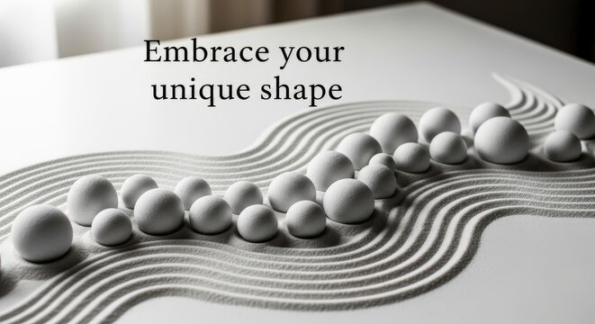 White Spheres on Rippled Sand Surface