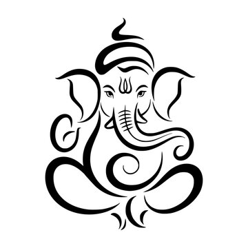 lord ganesha line art drawing, god ganesh picture, god ganesh vector image, ganesha ji vector art