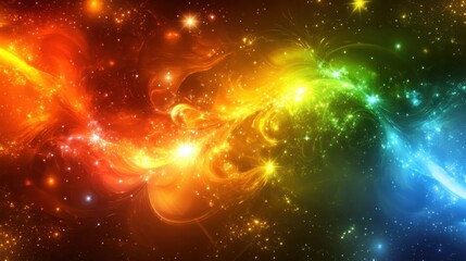 Fototapeta premium Vibrant Abstract Cosmic Nebula Swirling with Galaxies and Glowing Stars