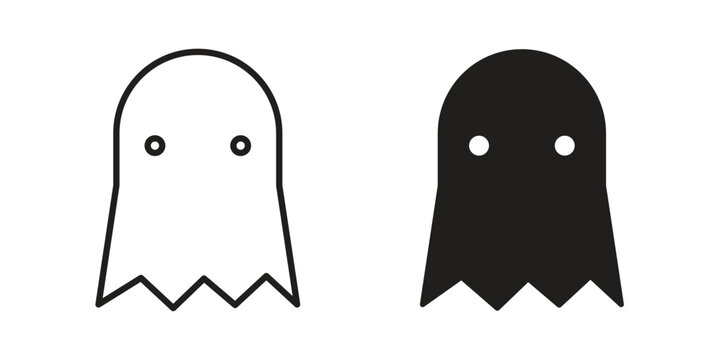Ghost icon in black and white. clipart and line style icons