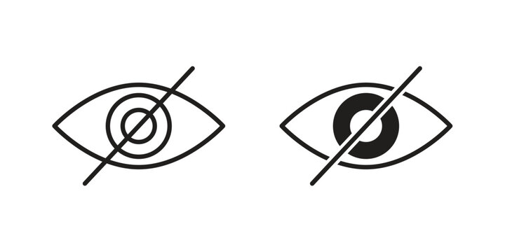Hide icon in black and white. clipart and line style icons