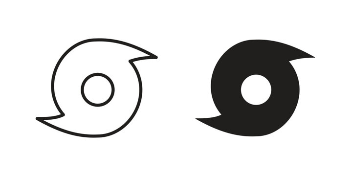 Hurricane icon in black and white. clipart and line style icons
