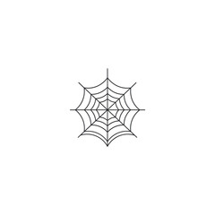 Obraz premium Simple Line Art Spider Web Icon Isolated on White.