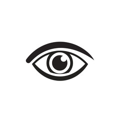 Obraz premium Stylized Black and White Eye Icon Symbol.