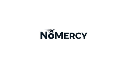 Fototapeta premium No Mercy Logo Design with Airplane Icon.