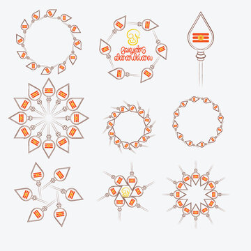 set of lord murugan vel frame for cards and banner design. 