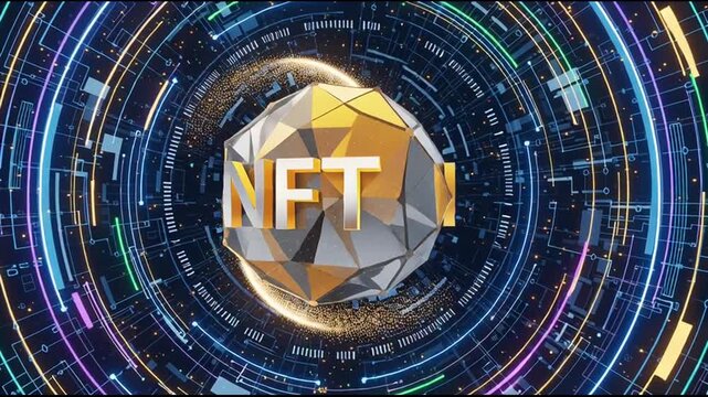 NFT digital art cryptocurrency concept.