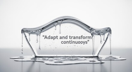 Obraz premium Melting Ice Sculpture with Inspirational Quote