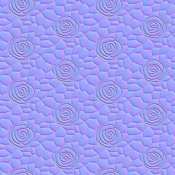 Normal map of rose lace pattern. Normal map texture.  (Perfect seamless pattern)