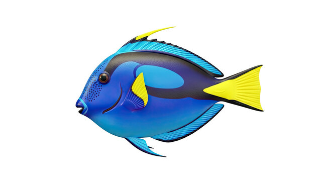 Blue Tang Fish Character Illustration
