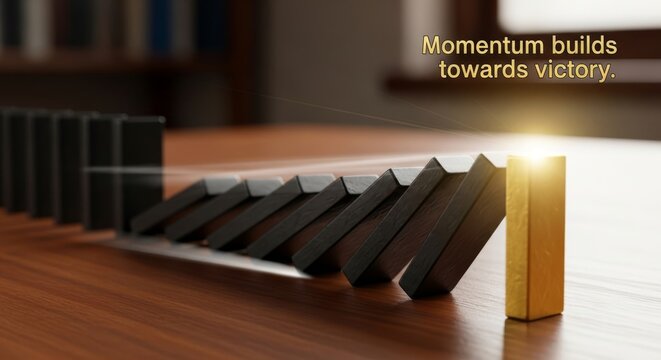 Dominoes Tipping in a Sequential Reaction