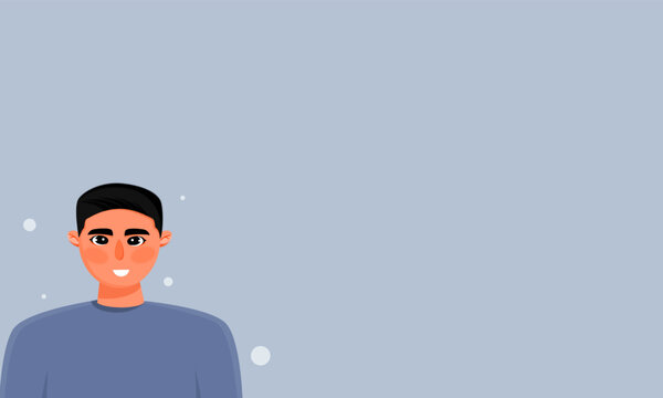 Happy boy character illustration background with copy spaces