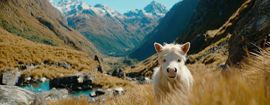 Ultra Realistic 3D White Horse in Scenic Landscape
