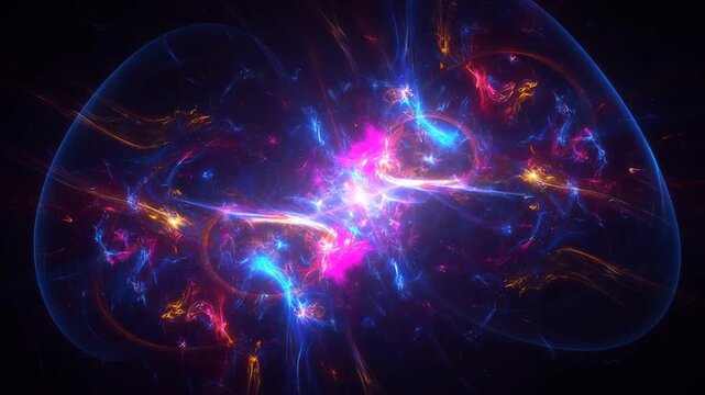 Vibrant colorful abstract light energy forms.