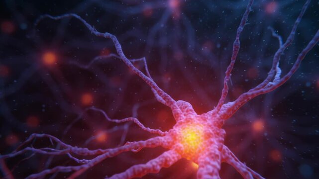 Network signal brain nerve cell neurology science biology neuron synapse electric impulse glowing connection anatomy medical microscopic organism cortex communication central nervous system axon