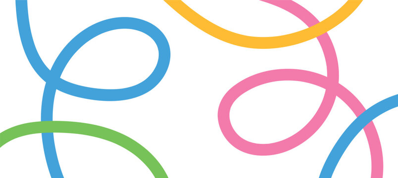 Abstract playful minimalistic background with wavy line. Backdrop with organic color curvy curly stripe.