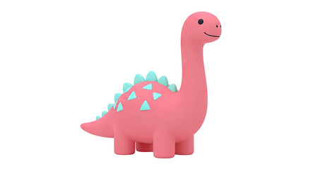 Fototapeta premium Cute Pink Cartoon Brontosaurus Dinosaur