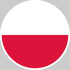 Obraz premium Poland National Flag Vector Illustration in Circle Shape, High Quality Design