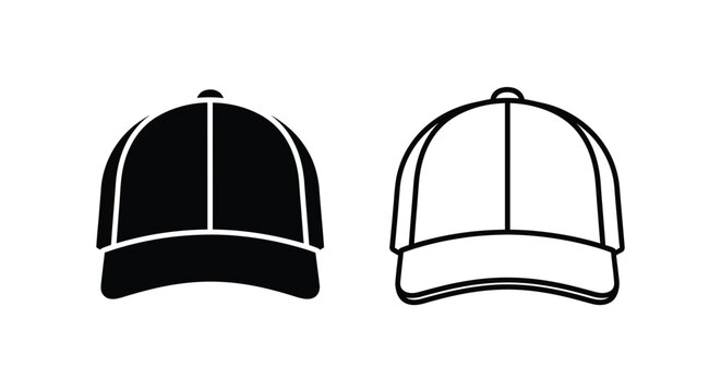 Black and white baseball cap illustration Vector