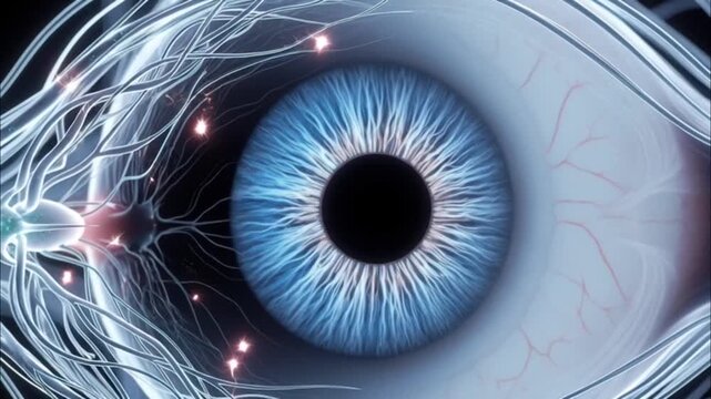Human Eye Anatomy Blue Iris Detailed.