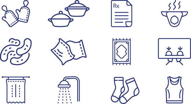 Blue line of household and clothing