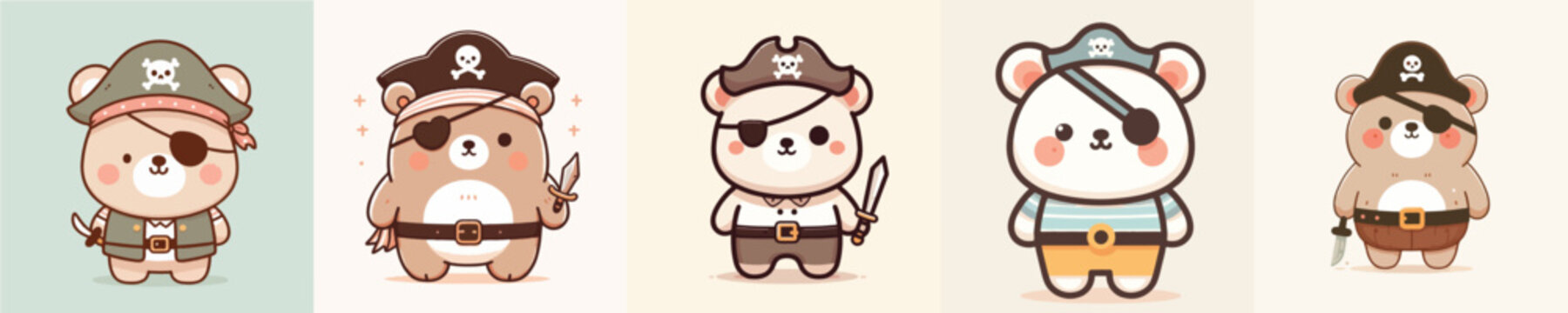 bear in a beautiful pirate costume