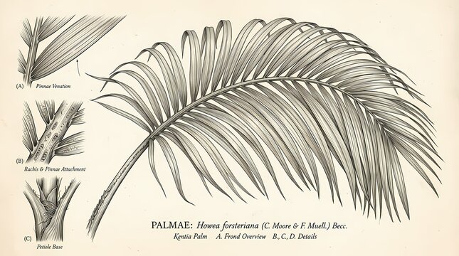 Botanical illustration of a Ficus elastica leaf, commonly known as a Rubber Plant, showcasing intricate venation detail