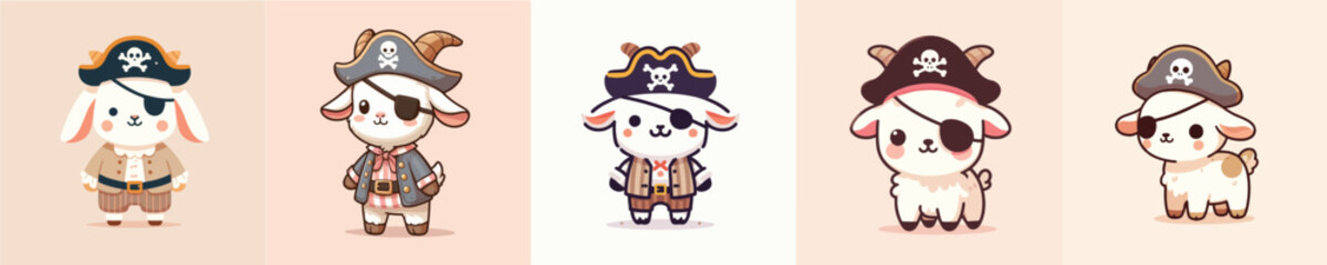 Obraz premium goat in a beautiful pirate costume