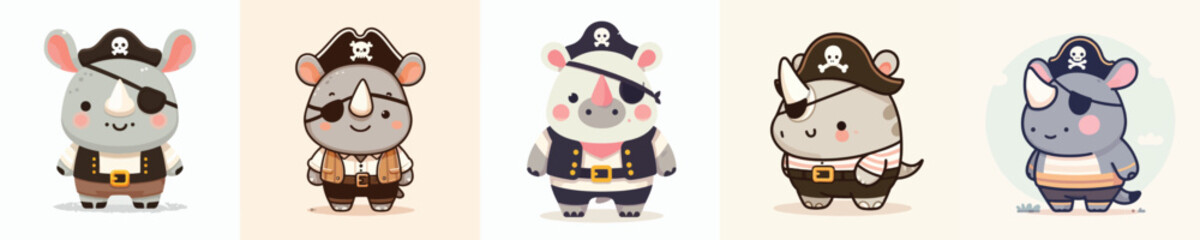rhino in a beautiful pirate costume © Jefri Syahputra BKL