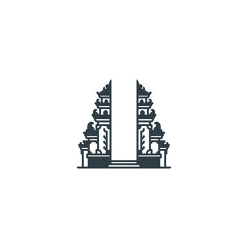 Balinese Gate Entrance Temple Ornate.