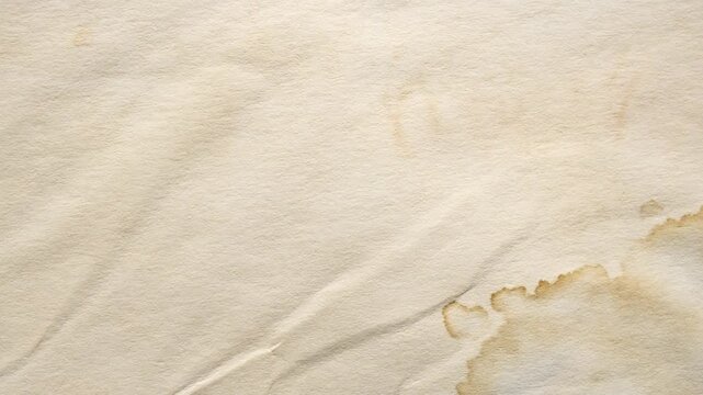 Old vintage paper texture background with aged stains and antique yellowed parchment effect stop motion