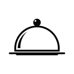 Obraz premium Restaurant Cloche Icon - Food Serving Dish with Lid, Vector Symbol