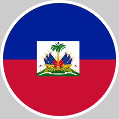 Obraz premium Haiti National Flag Vector Illustration in Circle Shape, High Quality Design