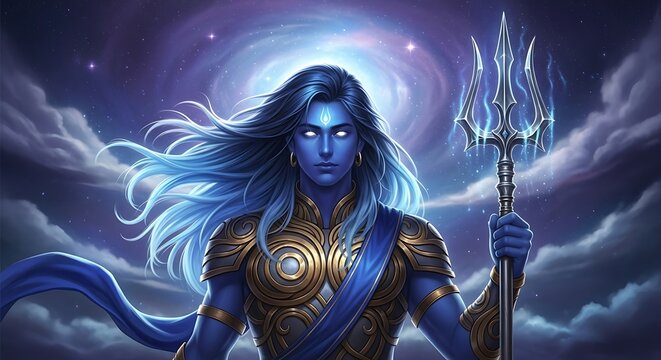 Poseidon - God of the Sea and Storms in Cosmic Majesty.