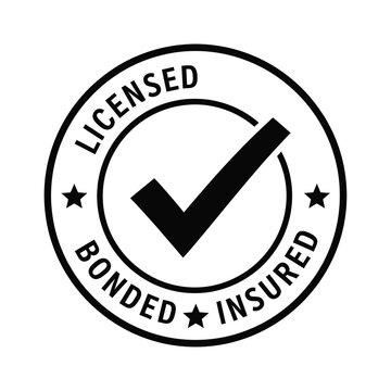 Licensed bonded insured vector illustration of a seal or sticker