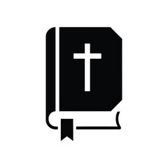 Obraz premium Illustration of vector bible book with cross symbol