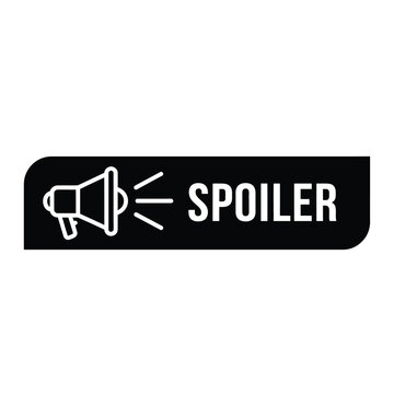 Illustration of vector megaphone icon with spoiler alert text