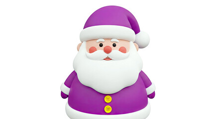 Fototapeta premium 3D Cartoon Santa Claus with Purple Outfit