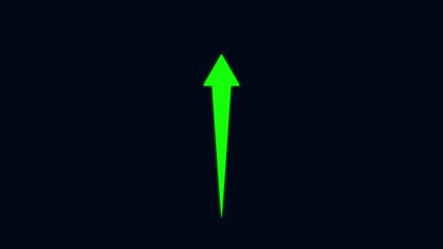 Creative Graph hand drawn arrow chart growing up. Exponential growth and Business profit increase. green arrow rising transparent channel. 4k video animation