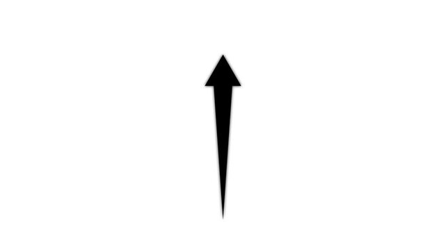 Creative Graph hand drawn arrow chart growing up. Exponential growth and Business profit increase. black arrow rising transparent channel. 4k video animation