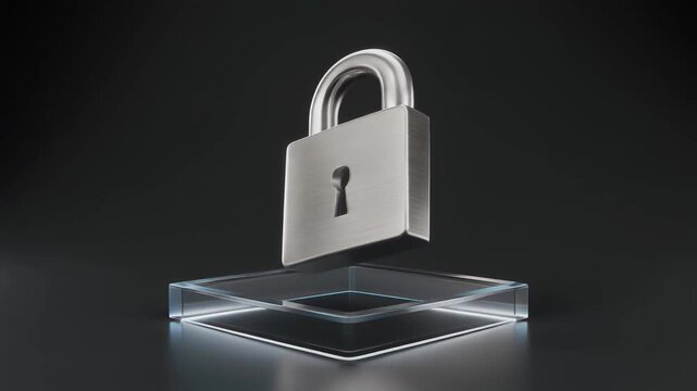 A secure lock symbolizing digital protection and data safety on a transparent platform.