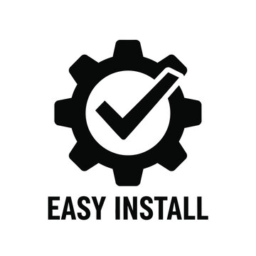 Easy install vector illustration of gear with checkmark