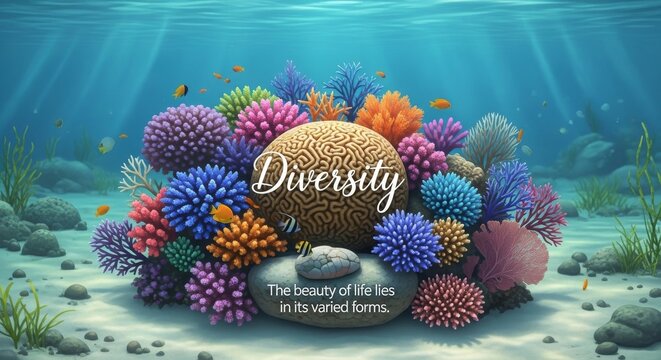 Diverse Underwater Coral Reef Scene