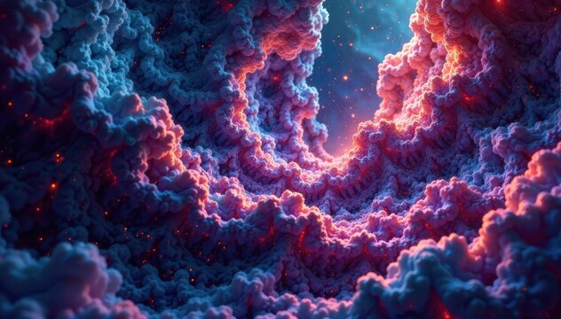 Fractal geometric patterns filling the cosmos, celestial, geometry