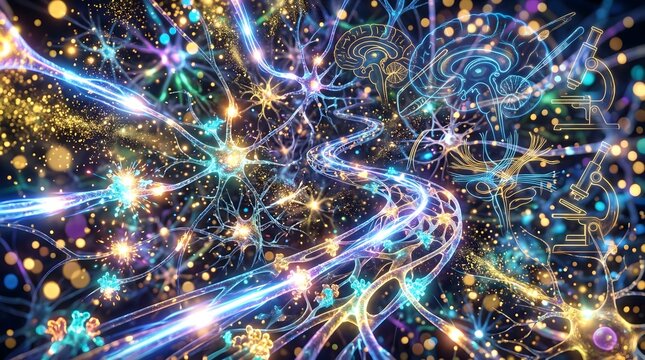 the inner world of a creative person is represented in the form of neurons and vague images associated with professional activity