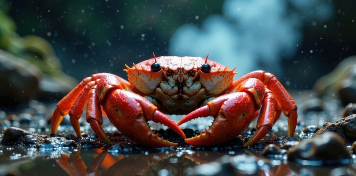 Gears clicking, steam hissing, crab legs moving fast , industrial, clockwork