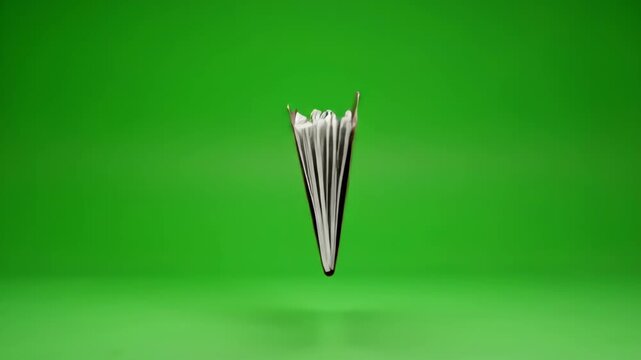 Green Screen Brown File Folder Rotating with Documents 3D 4K