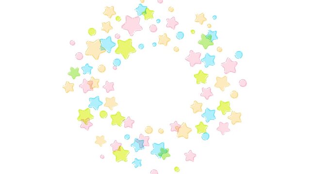Rotating stars frame with copy space for text