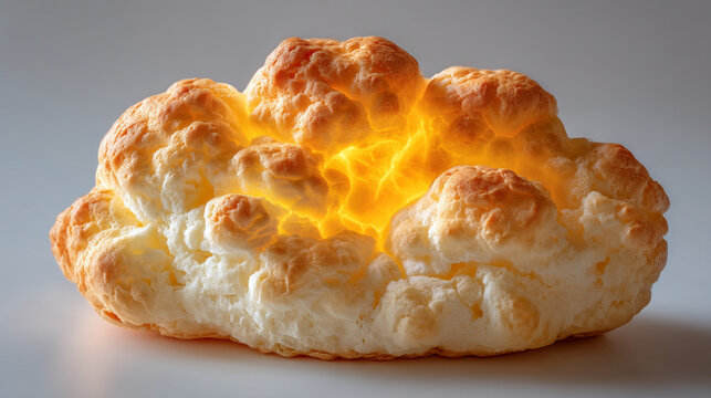 A dramatic cloud formation with lightning illuminating the sky