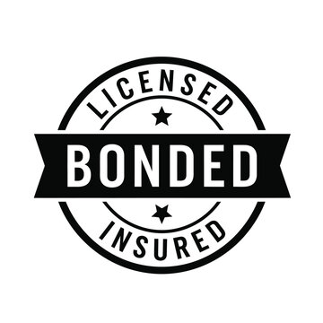 Licensed bonded insured vector illustration of a seal or stamp